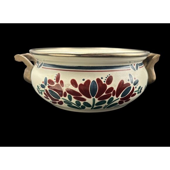 VTG GERMAN ENAMEL COOKWARE CASSEROLE ASTA HERVORRAGENDE KOCHEIGENSCHAFTEN & LID - Picture 5 of 10